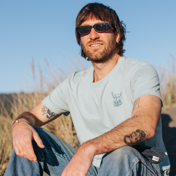 Polera manga corta hombre tail verde - algodón orgánico