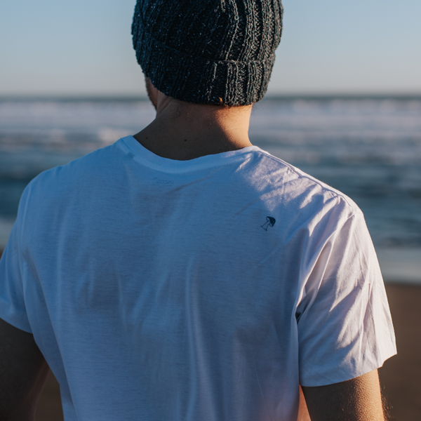 POLERA MANGA CORTA HOMBRE SUNRISE BLANCA - ALGODÓN ORGÁNICO