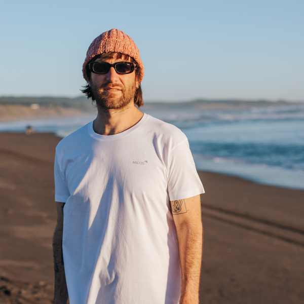 Polera manga corta hombre fungi blanca - algodón orgánico