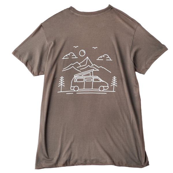 Polera manga corta hombre camper café - algodón orgánico