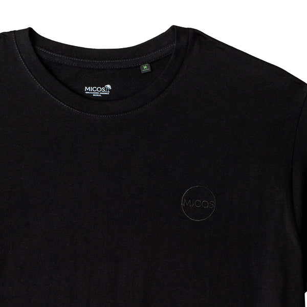 Polera manga corta hombre micos negra - algodón orgánico